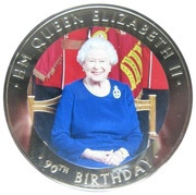 2 Dollars - Elizabeth II Queen's 90th Birthday, Niue, 2016 reverse image