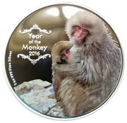2 Dollars - Elizabeth II Year of the Monkey, Niue, 2016 reverse image