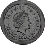 2 Dollars - Elizabeth II Athena Owl; Black and Gold obverse image
