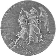 2 Dollars - Elizabeth II Jacob Wrestles the Angel, Niue, 2017 reverse image