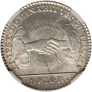 1 Florin / Gulden Type 2; Insurrection Coinage, Belgium, 1790 reverse image