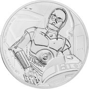 2 Dollars - Elizabeth II C-3PO, Niue, 2017 reverse image