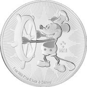 2 Dollars - Elizabeth II Steamboat Willie, Niue, 2017 reverse image