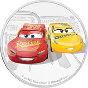 2 Dollars - Elizabeth II Lightning McQueen and Cruz Ramirez, Niue, 2017 reverse image