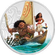 2 Dollars - Elizabeth II Moana, Niue, 2017 reverse image