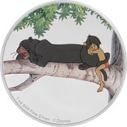 2 Dollars - Elizabeth II Mowgli and Bagheera, Niue, 2017 reverse image