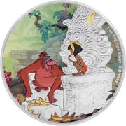 2 Dollars - Elizabeth II Mowgli and King Louie, Niue, 2017 reverse image