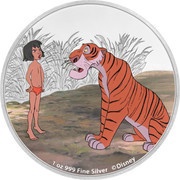 2 Dollars - Elizabeth II Mowgli and Shere Kahn, Niue, 2017 reverse image