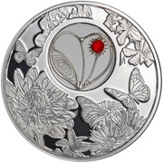 2 Dollars - Elizabeth II Love - Heart, Niue, 2017 reverse image