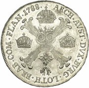 ½ Couronne / Kronenthaler - Joseph II Type 2, Belgium, 1786-1790 reverse image
