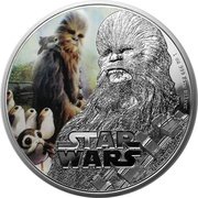2 Dollars - Elizabeth II Chewbacca, Niue, 2017 reverse image