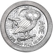 2 Dollars - Elizabeth II Athena Owl, Niue, 2017-2022 reverse image