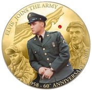 2 Dollars - Elizabeth II Elvis Joins the Army, Niue, 2018 reverse image