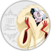 2 Dollars - Elizabeth II Cruella De Vil, Niue, 2018 reverse image