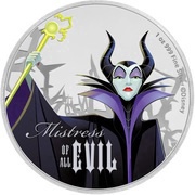 2 Dollars - Elizabeth II Maleficent, Niue, 2018 reverse image