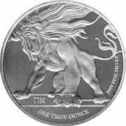 2 Dollars - Elizabeth II The Roaring Lion, Niue, 2018 reverse image