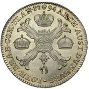 1 Couronne / Kronenthaler - Franz II Type 2, Belgium, 1794 reverse image