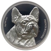 2 Dollars - Elizabeth II French Bulldog, Niue, 2018 reverse image