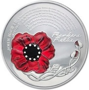 2 Dollars - Elizabeth II Flanders Poppy, Niue, 2018 reverse image
