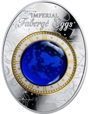 2 Dollars - Elizabeth II Blue Tsarevich Constellation Egg, Niue, 2018 reverse image