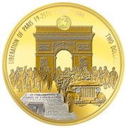 2 Dollars - Elizabeth II Liberation of Paris, Niue, 2019 reverse image
