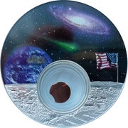 2 Dollars - Elizabeth II Moon Landing, Niue, 2019 reverse image