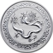 2 Dollars - Elizabeth II Green Dragon, Niue, 2019 reverse image
