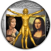 2 Dollars - Elizabeth II Leonardo Da Vinci, Niue, 2019 reverse image