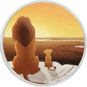 2 Dollars - Elizabeth II Morning Lesson with Mufasa, Niue, 2019 reverse image