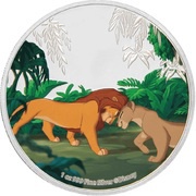 2 Dollars - Elizabeth II Simba and Nala, Niue, 2019 reverse image