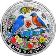 2 Dollars - Elizabeth II Bluebirds, Niue, 2019 reverse image
