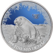 2 Dollars - Elizabeth II Walross, Niue, 2019 reverse image