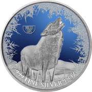 2 Dollars - Elizabeth II Polar Wolf, Niue, 2019 reverse image