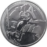 2 Dollars - Elizabeth II Darth Vader, Niue, 2019 reverse image