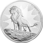 2 Dollars - Elizabeth II Lion King, Niue, 2019 reverse image