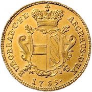 2 Souverains - Maria Theresa Vienna type 1, Belgium, 1756-1761 reverse image