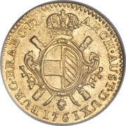 2 Souverains - Maria Theresa Type 2, Belgium, 1757-1766 reverse image