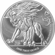2 Dollars - Elizabeth II Roaring Lion, Niue, 2019 reverse image