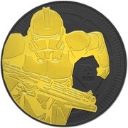 2 Dollars - Elizabeth II Clone Trooper. Black Ruthenium 24K Gold Edition reverse image