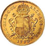 2 Souverains - Maria Theresa Vienna type 2, Belgium, 1772-1773 reverse image