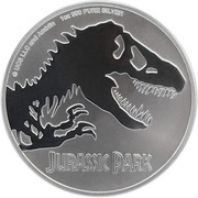 2 Dollars - Elizabeth II Jurassic Park, Niue, 2020 reverse image