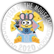 2 Dollars - Elizabeth II Year of the Mouse - Minion, Niue, 2020 reverse image
