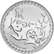 2 Dollars - Elizabeth II Year of the Rat, Niue, 2020 reverse image