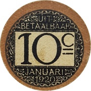 10 Centimes Stad Gent reverse image