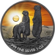2 Dollars - Elizabeth II Meerkat, Niue, 2020 reverse image