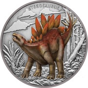 2 Dollars - Elizabeth II Stegosaurus, Niue, 2020 reverse image