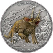 2 Dollars - Elizabeth II Triceratops, Niue, 2020 reverse image