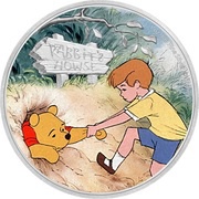 2 Dollars - Elizabeth II Christopher Robin and Pooh, Niue, 2020 reverse image