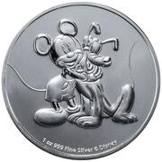 2 Dollars - Elizabeth II Mickey Mouse and Pluto, Niue, 2020 reverse image