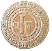 1 Franken - Albert I Ghent - German Occupation Coinage reverse image
